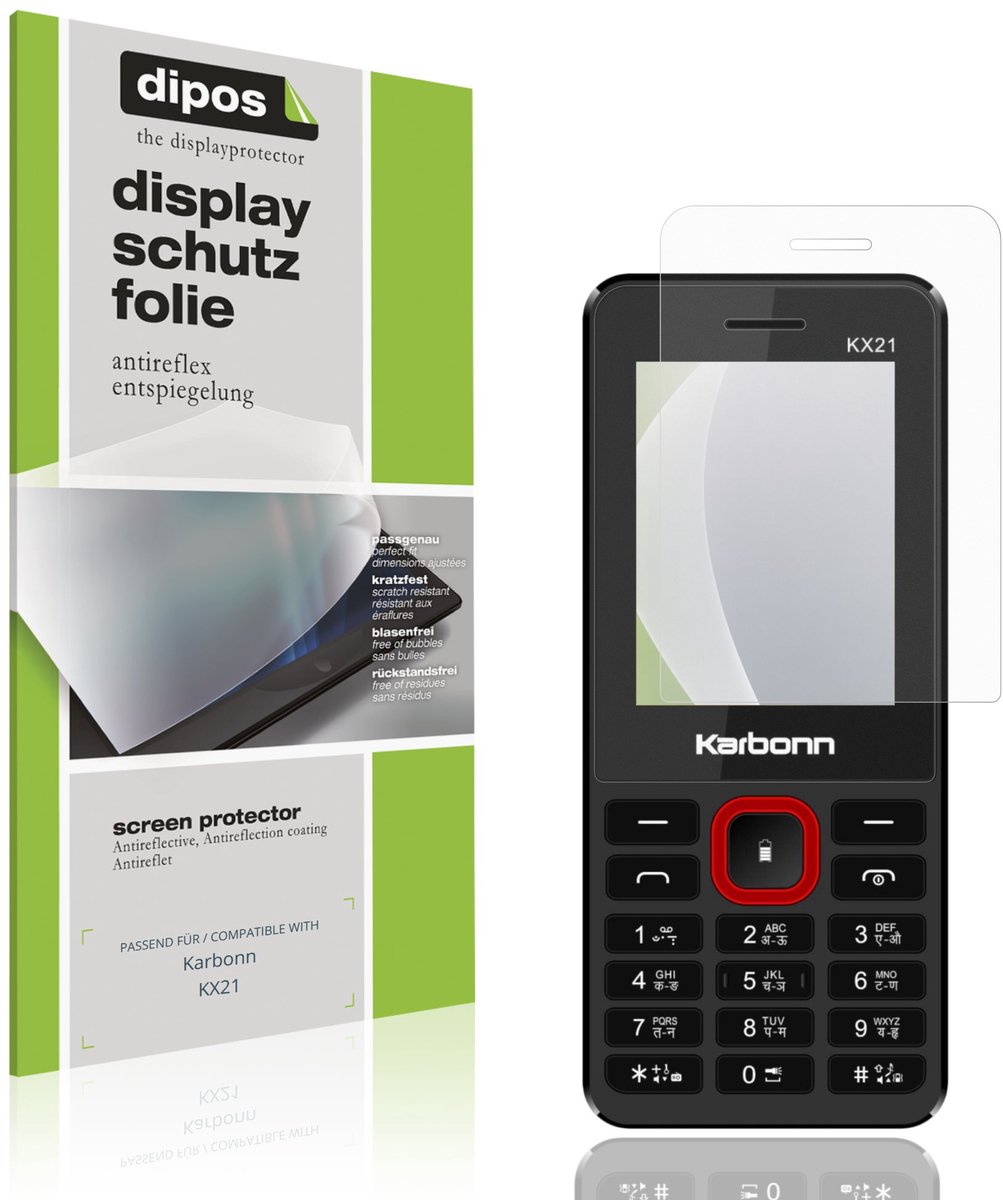 dipos – 4x Matte Beschermfolie geschikt voor Karbonn KX21 | Krasbestendige & antireflecterende Screenprotector Ultra-Thin