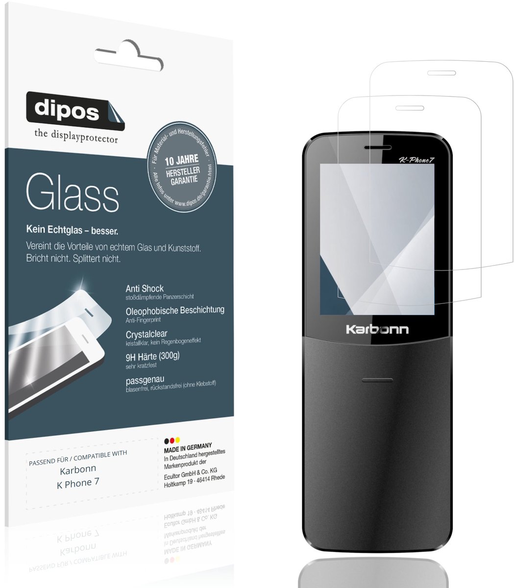 dipos – 2x Pantserfolie geschikt voor Karbonn K Phone 7 | 9H Screenprotector