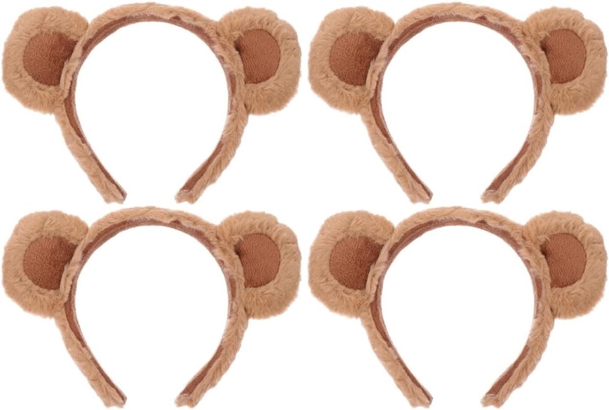4 Delen Oren Haarband met Schattige Berenoren - Multifunctionele Haaraccessoire voor Dames, Perfect voor Feestjes en Dagelijks Gebruik
