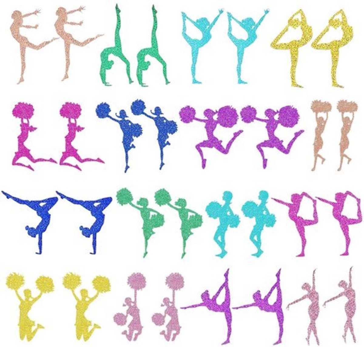 32-delige taartdecoratie-inzetten - Thema ballet en gymnastiek - Glittereffect