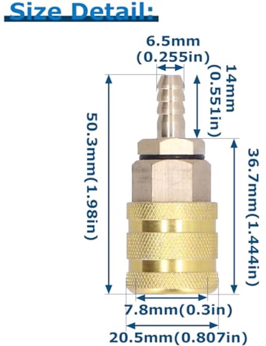 Dailygoods- Bandenpomp Koppeling - Luchtcompressor Aansluiting - Geschikt voor 0,3 inch Amerikaans Ventiel - Kwaliteitscontrole - Eenvoudig te Installeren - Betrouwbaar in Gebruik - Luchtpomp
