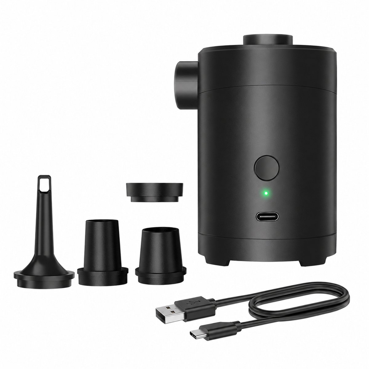 Elektrische Luchtpomp - 3600mAh Oplaadbare Pomp met 4 Opzetstukken - Draagbare Luchtbed Pomp voor Camping, Zwembad en Reizen - Snel Oppompen en Leeglopen - USB Oplaadbaar