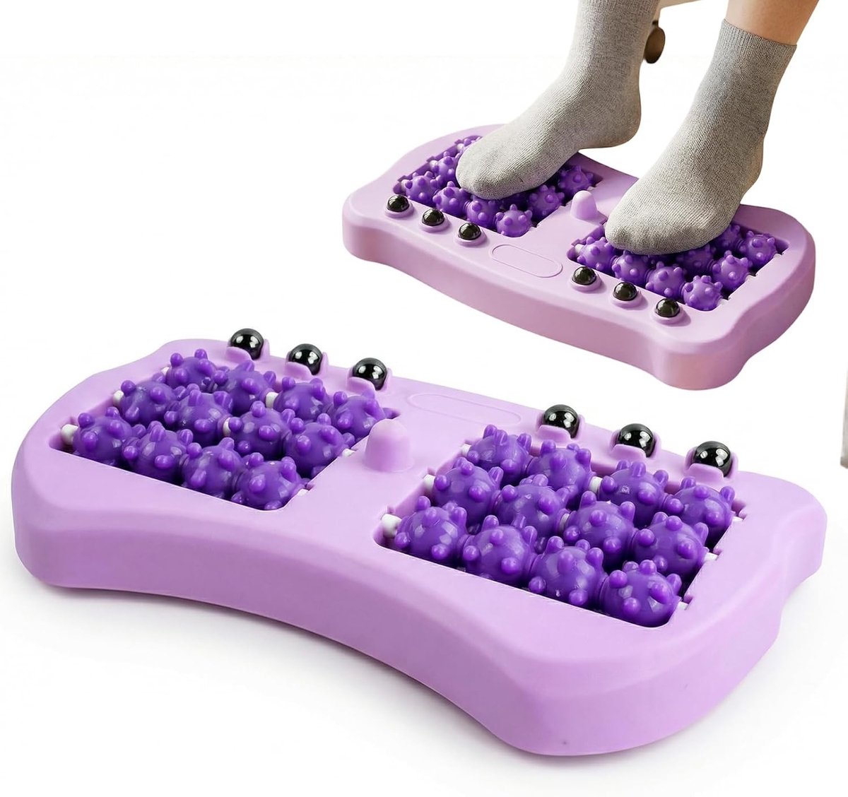 Voetmassageapparaat voor reflexologie en verlichting van plantaire fasciitis, 6 rijen met 6 magnetische kralen, 24 drukpunten voor optimale ontspanning