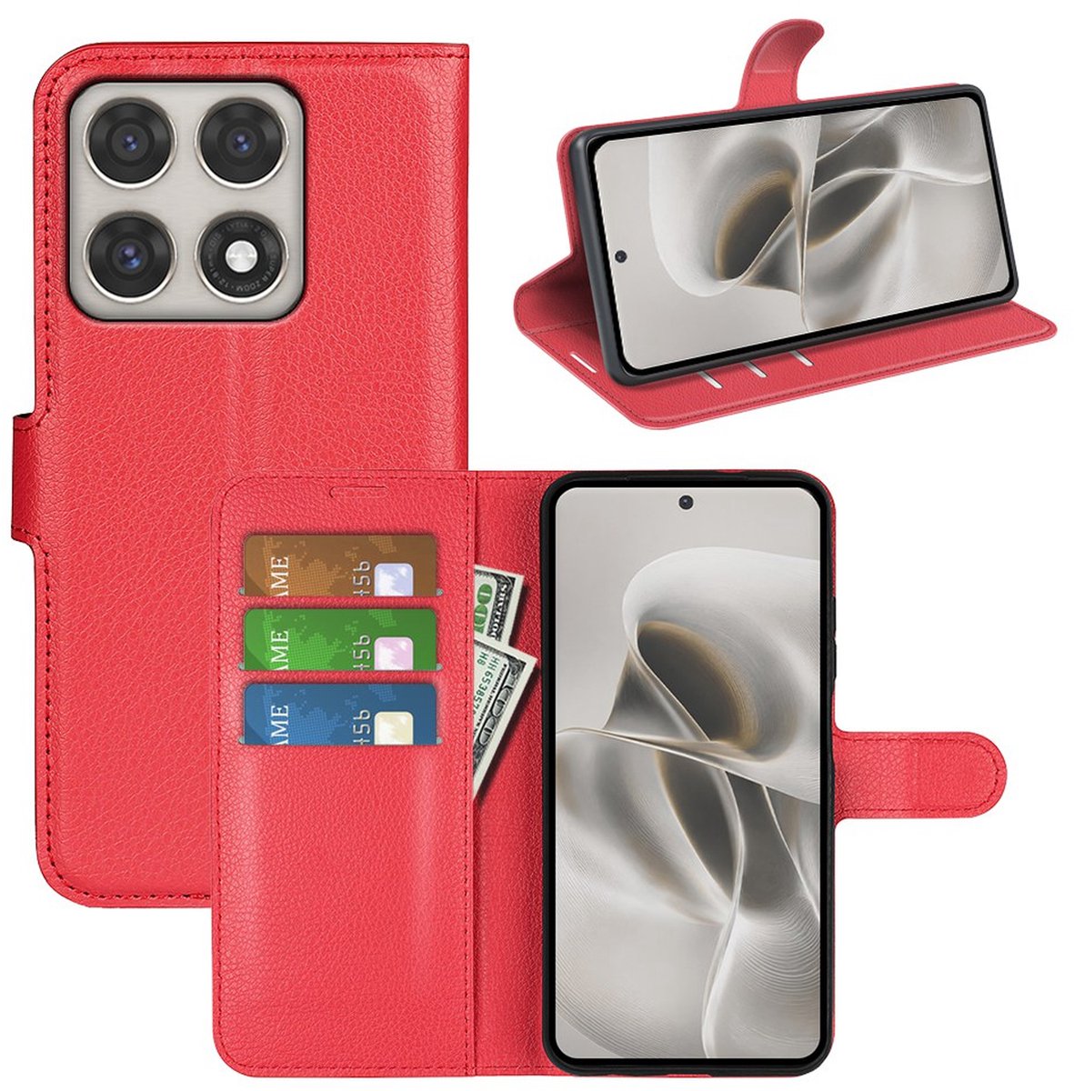 MobyDefend Hoesje - Geschikt voor Motorola Edge 70 Pro - Kunstleren Wallet Book Case (Sluiting Voorkant) - Rood