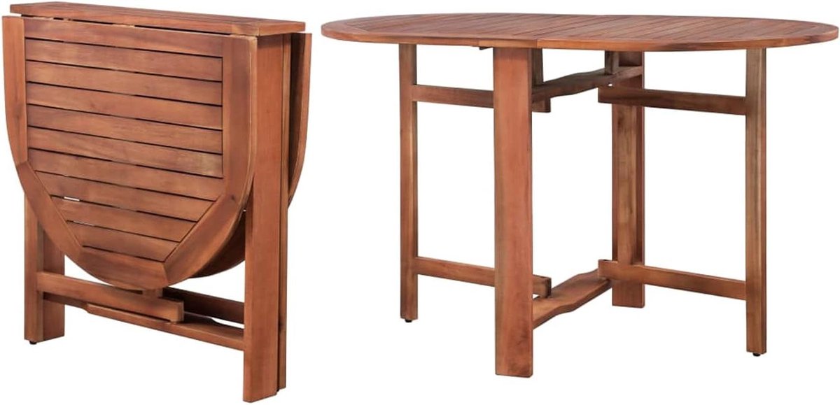 Tuintafel Acaciahout - Eettafel Buiten - Buiten Dineren - Opvouwbaar Ontwerp - 120 x 70 cm - Houtkleurig