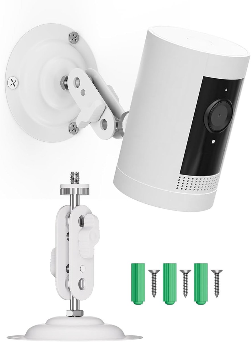 Verstelbare Beugel voor Beveiligingscamera, Mini Metalen Camera Houder voor Binnen en Buiten, 360 Graden Rotatie met Schroeven Bevestiging