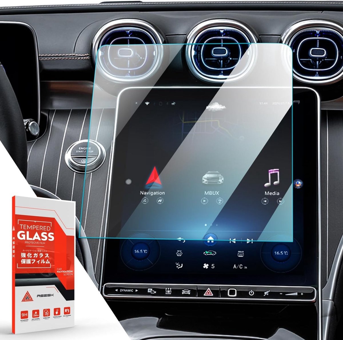 11.9 Inch Navigatie Tempered Glass Screen Protector voor Touchscreen Accessoires C-Class W206 / GLC X254 2022 2023 2024 - Schermbescherming, Krasbestendig, Eenvoudige Installatie
