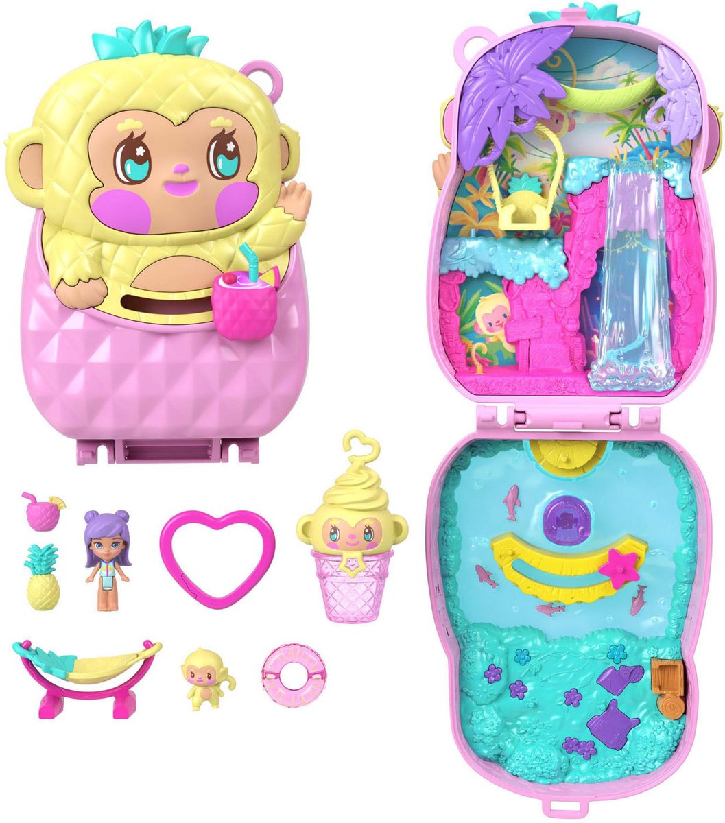 Polly Pocket Ananas Aapje Compacte Speelset — afbeelding 6