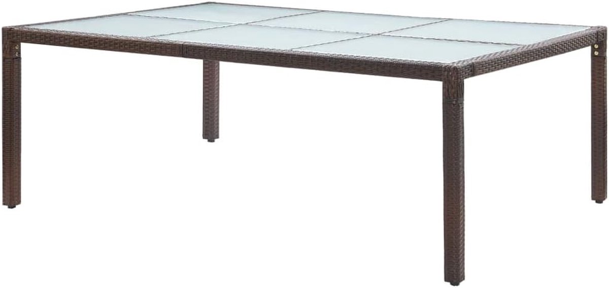 Tuintafel Polyrotan - Buitentafel Terras - Buiten Eten - Weerbestendig Design - 200 x 150 cm - Bruin