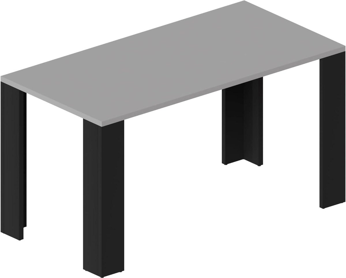 Eettafel - Keukentafel Bureau - Eten en Werken - Krasbestendig Gelamineerd - 140x70x75 cm - Lichtgrijs