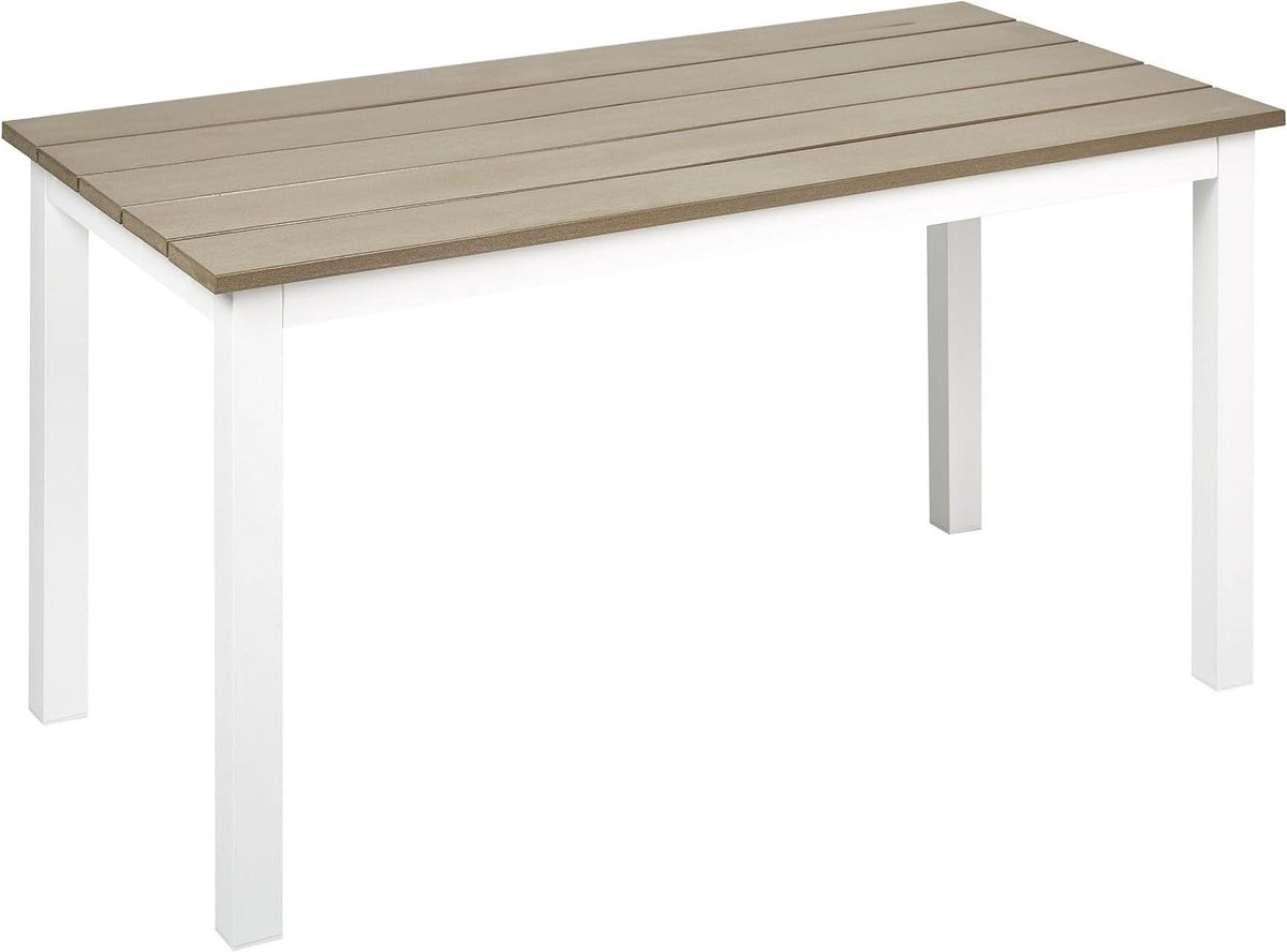 Tuin Salontafel - Buiten Tafel - Ontspannen in Tuin - Kunststof Hout Design - 96 x 52 cm - Lichtbruin