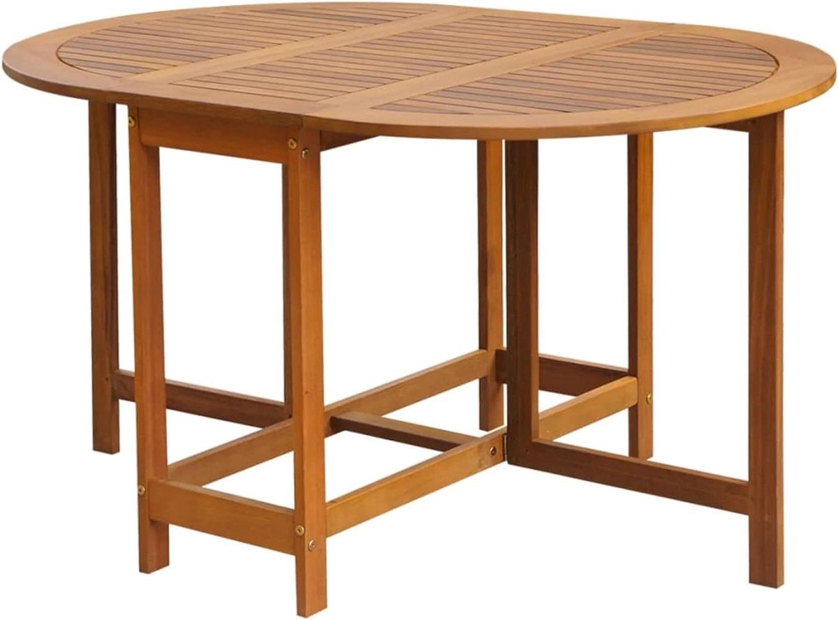 Tuintafel Acaciahout - Buiten Eettafel - Buiten Dineren - Opvouwbaar Ontwerp - 130 x 90 x 72 cm - Natuurlijk Hout