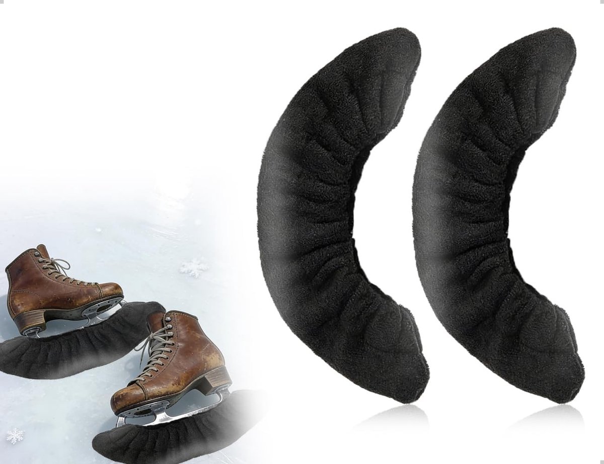 Elastische schaatsbeschermers voor optimale bescherming van schaatsen voor mannen en vrouwen, ideaal voor wedstrijden, training en reizen (zwart)