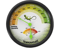Hoogwaardige Reptielen Thermometer Hygrometer voor Terrarium Huisdierenbox Waterdichte Nauwkeurige Temperatuur Vochtigheidsmeter met Duidelijke Wijzerplaat Duurzaam Schokbestendig
