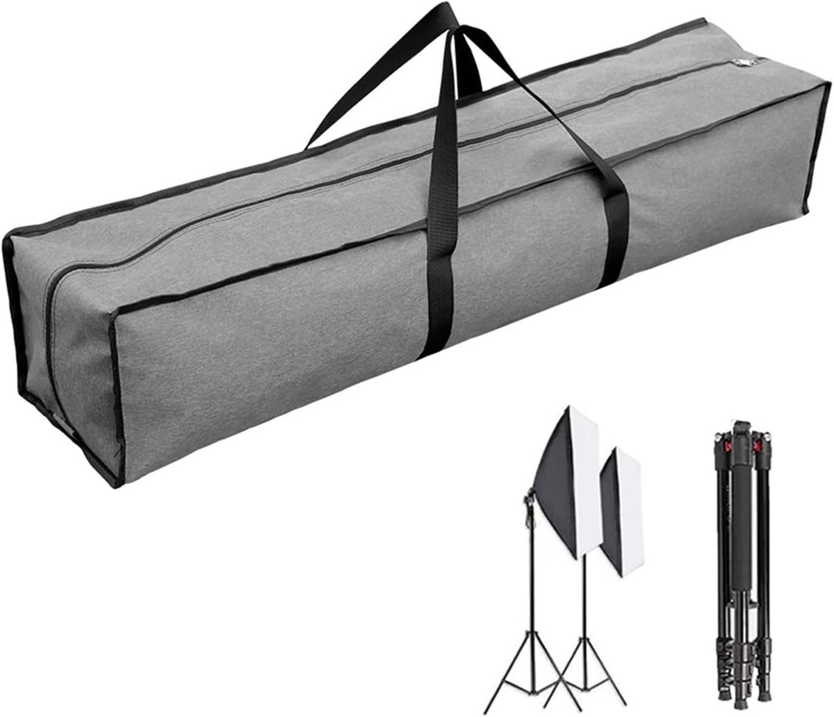 Draagbare tripod tas voor lichtsteun, handige organizer voor reizen, 80x20x20cm, grijs, stevig en lichtgewicht