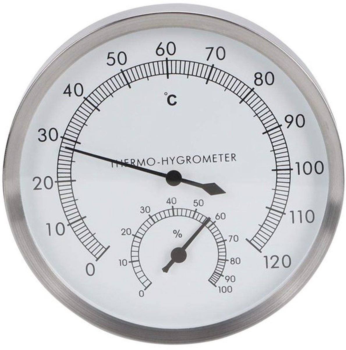 2-In-1 RVS Stoomkamer Sauna Kamer Thermometer Hygrometer Hygrometer Binnen, Voor Sauna Stoomkamerbadkamer