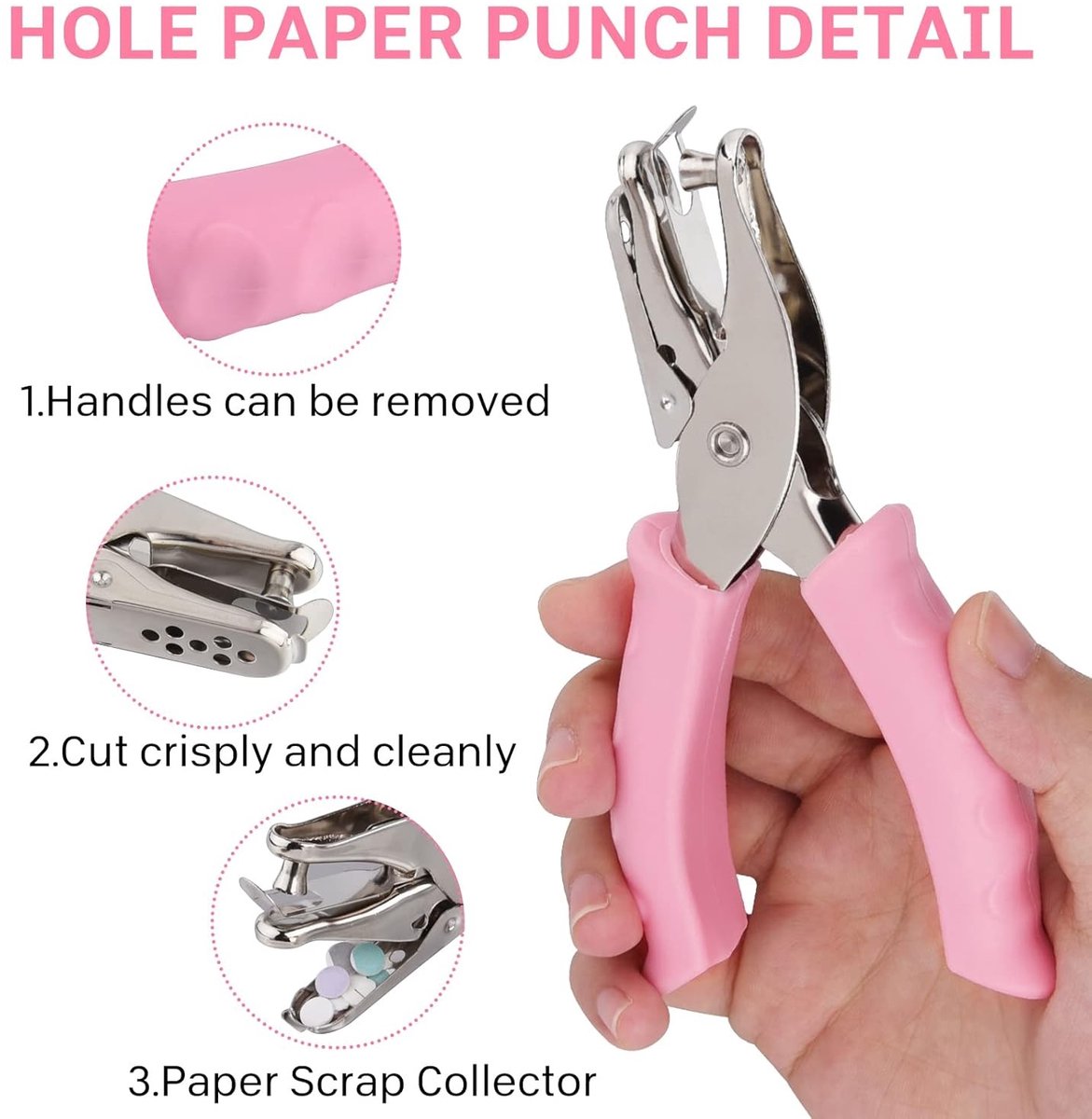 Enkele Kleurrijke Enkele Gatponsen Met Zachte Handgreep Voor Creatieve DIY Projecten En Scrapbooking