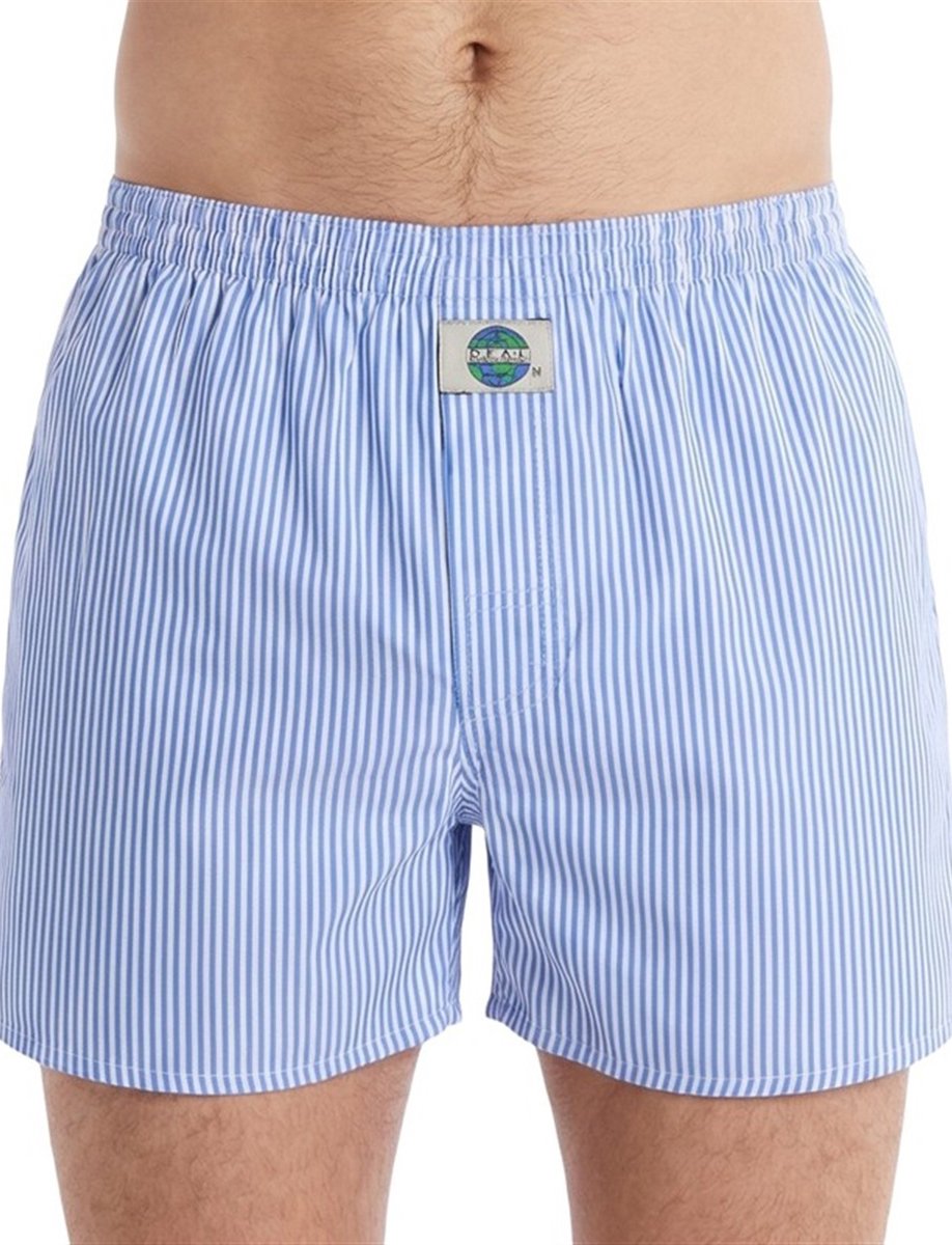 DEAL heren wijde boxershort stripe blauw & wit 192297