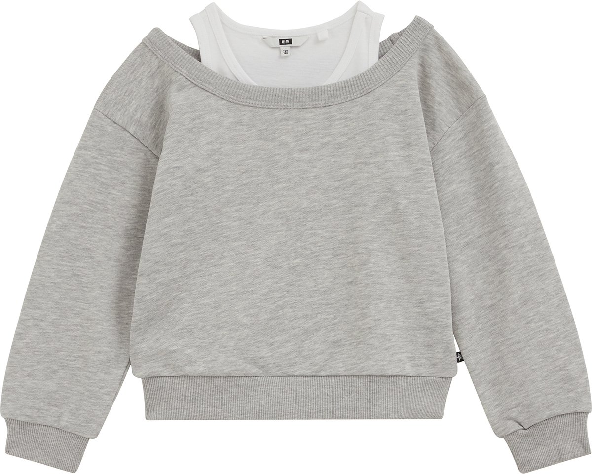 WE Fashion Meisjes oversized sweater met singlet