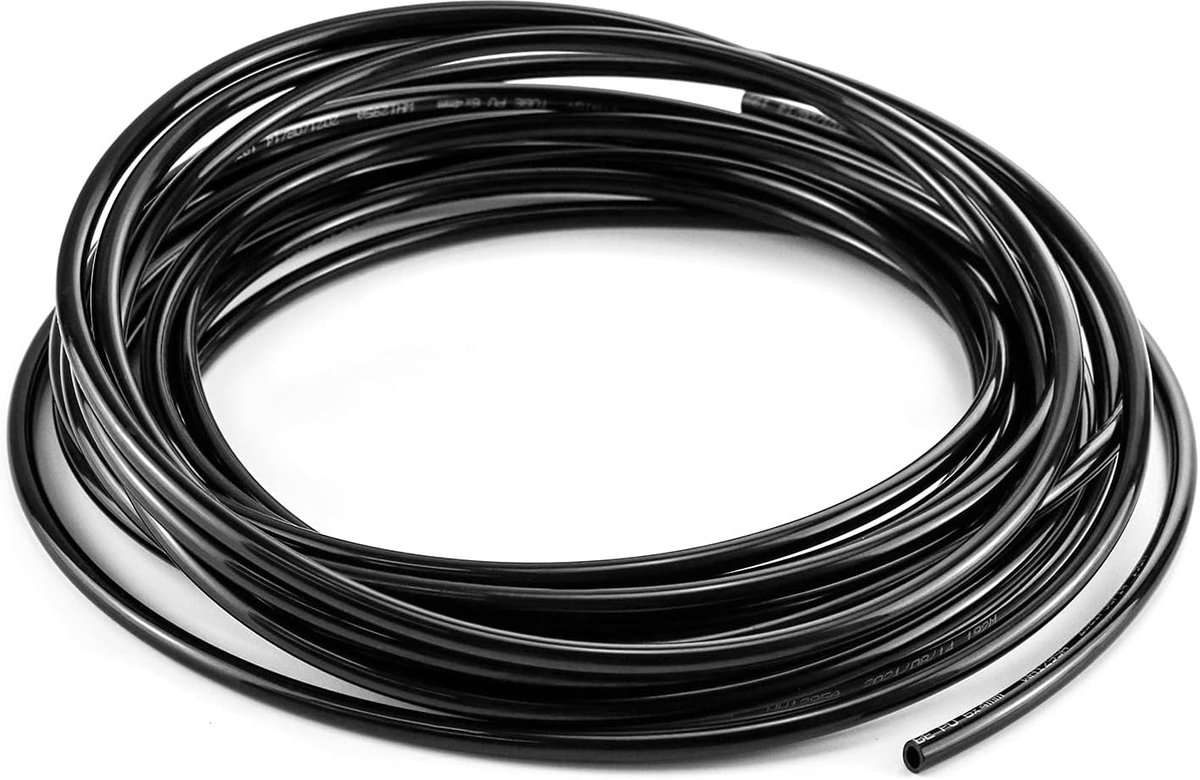 SnelShoppen - Flexibele PU Pneumatische Slang - 10m Compressed Air Hose 6mm x 4mm - Zwart - Voor Pneumatische Gereedschappen en Buitengebruik
