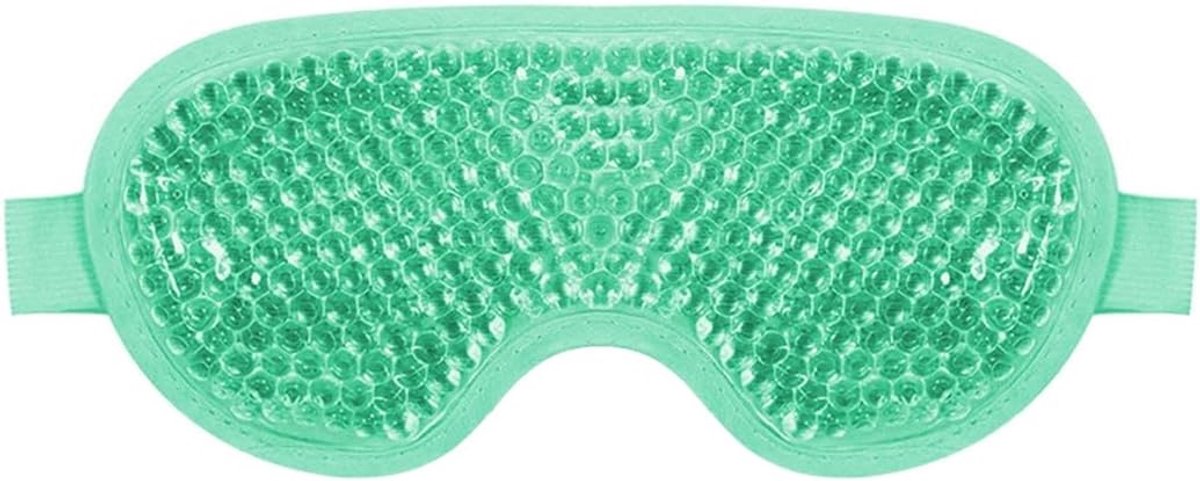 SnelShoppen - Gel Eye Mask - Koelend Masker voor Ogen - IJs Slaapmasker tegen Opgezette Ogen, Hoofdpijn, Zonnebrand - Latexvrij PVC - Groen