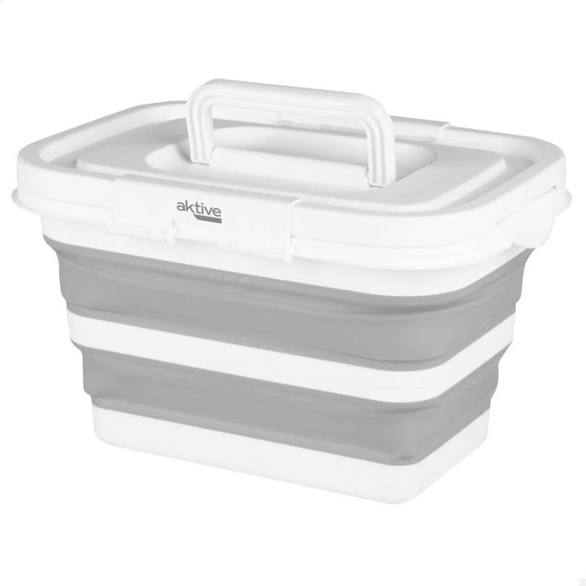 SnelShoppen - Vouwbare Opbergmand 7 Liter - Rectangular 34 x 25 x 20 cm met Deksel en Veiligheidsclips - Compact, BPA-vrij, Ideaal voor Thuis, Camping