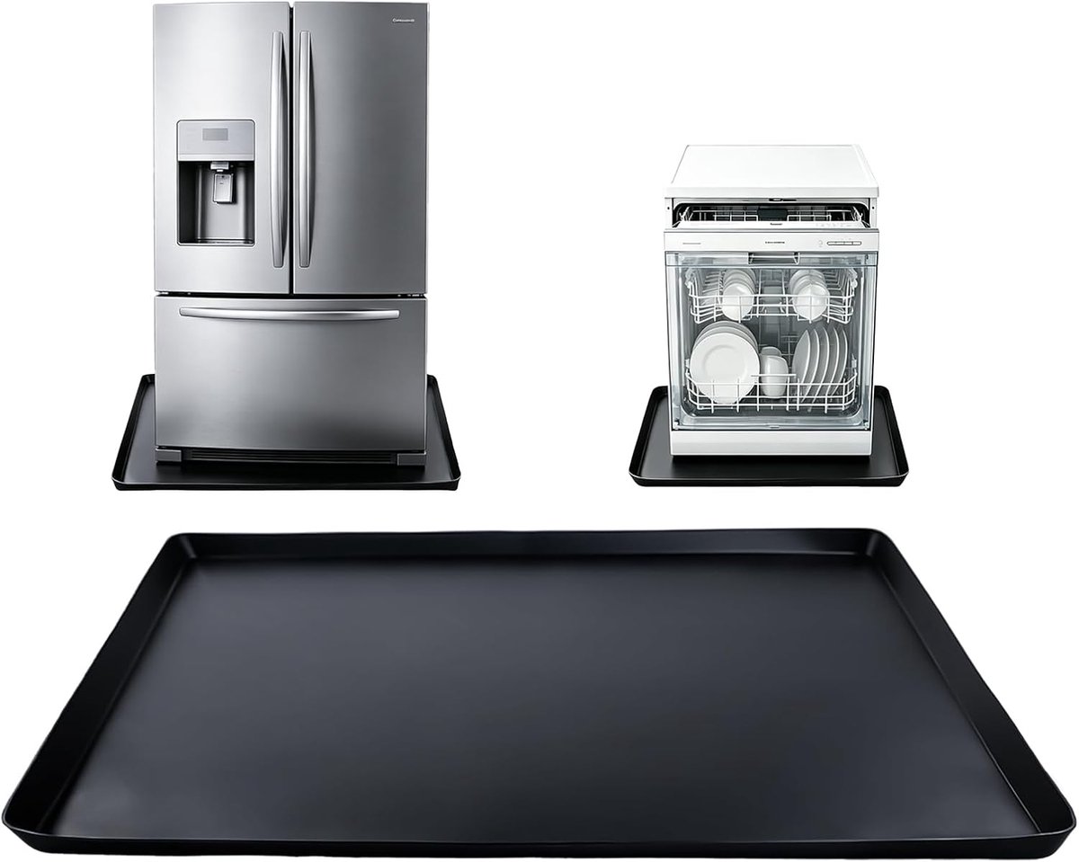 SnelShoppen - Wasmachine Mat 60 x 60 cm, Siliconen Waterdicht en Antislip, Koelkastmat met Verhoogde Randen voor Wasmachines, Koelkasten, Vaatwassers,