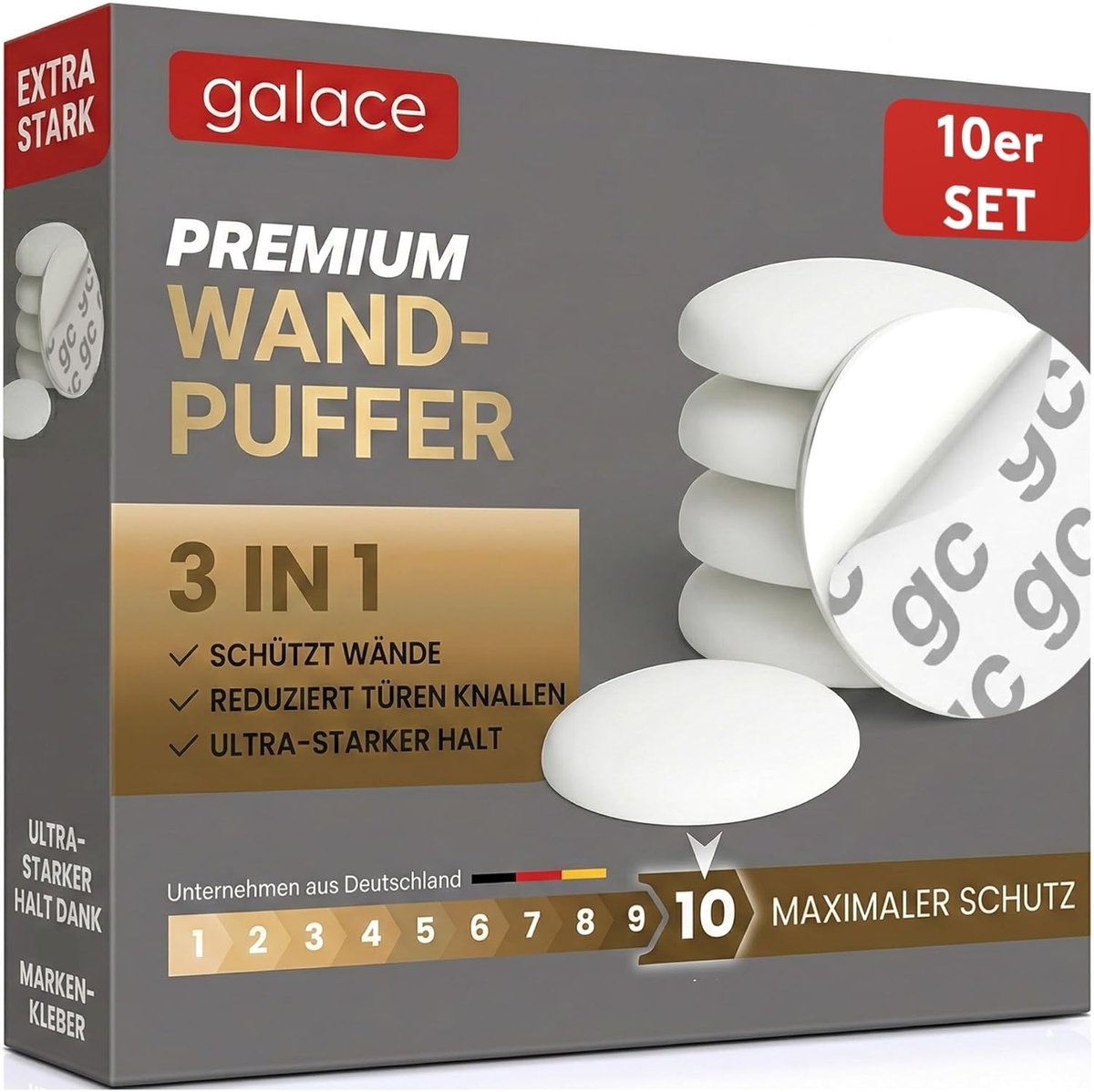SnelShoppen - Zelfklevende Deurstoppers voor Wand Bescherming - 10 Stuks - Geluidsarme 40mm Deurbuffer en Deurgreep Stopper - Wandbeschermer voor Deur