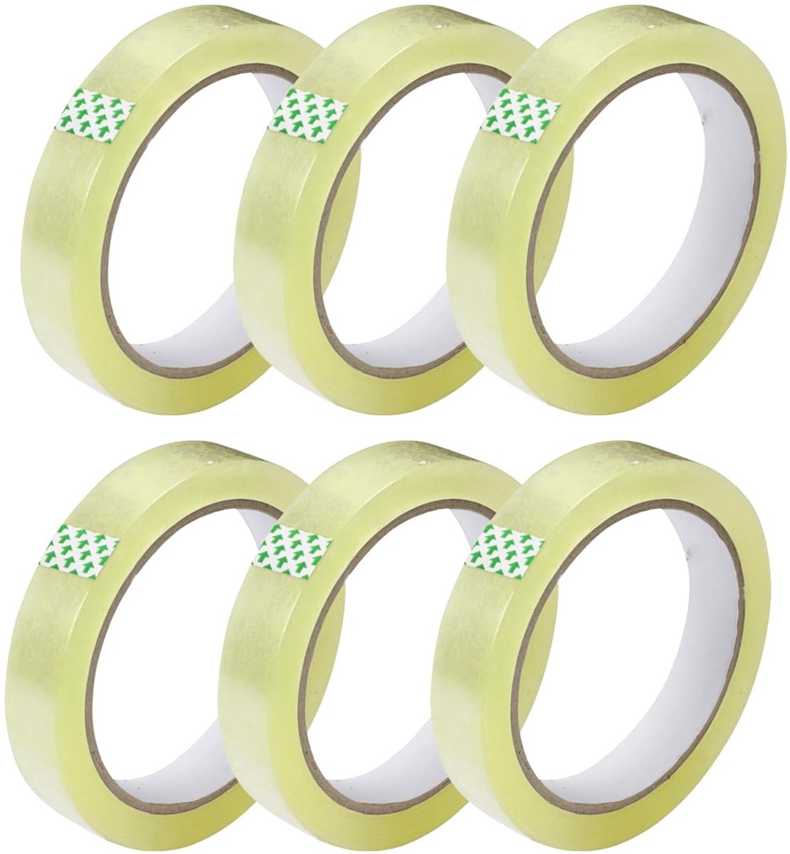 SnelShoppen - Premium Transparante Plakband Set, 6 Rollen, 66m x 24mm, Sterk Plakband voor Cadeauverpakking, Knutselen, Kantoor en Meer