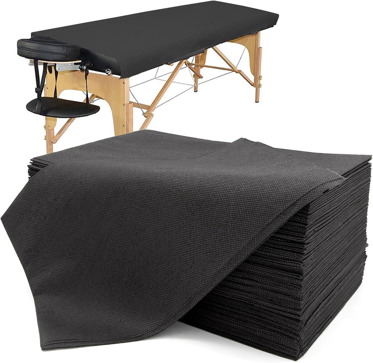 SnelShoppen - 50 Stuks Wegwerp Fitted Sheets 80x180cm - Disposable Bed Sheets voor Massage Stoelen, Beauty Salon, SPA, Tattoo en Hotels - Ademend Nonw