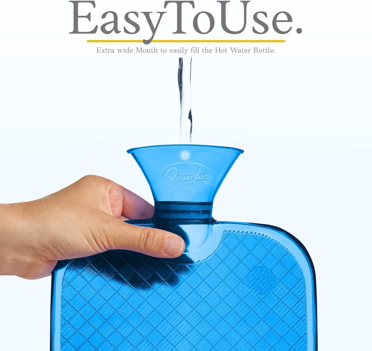 SnelShoppen - Hot Water Bottle 1.8L - Premium Warmwaterzak voor Menstruatiepijn, Rugpijn en Volledige Lichaamshitte - Ideaal voor Volwassenen, Comfort