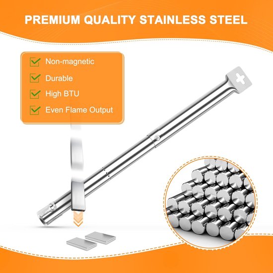 SnelShoppen - Universele Branders 31-44 cm voor Camping, Tuin en Keuken - RVS Vervangingsset (4 Stuks) met Installatiehandleiding van Snelshoppen — afbeelding 2