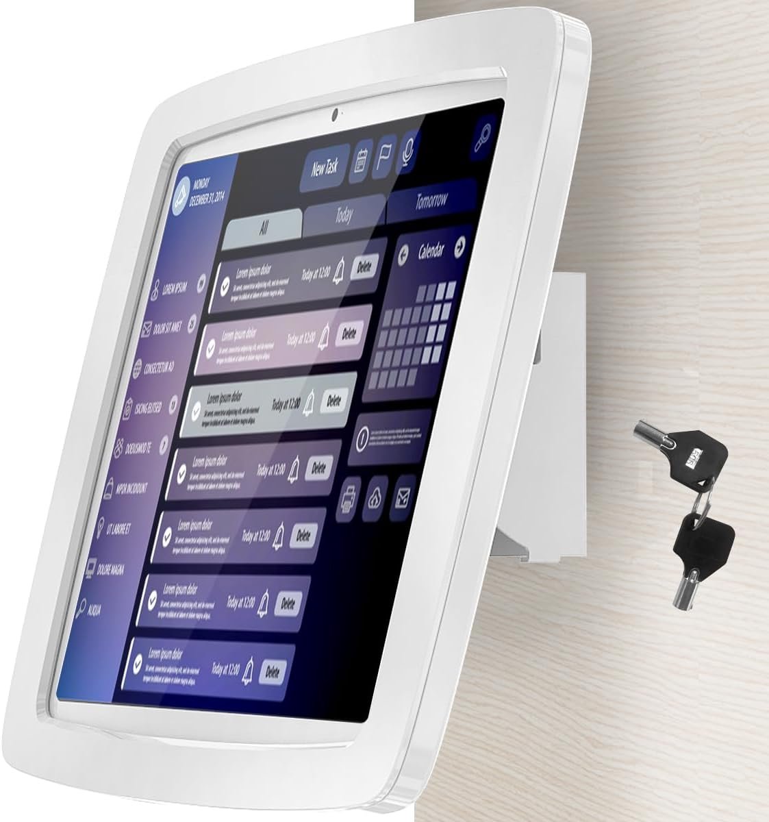 SnelShoppen - Anti Theft iPad Wandbeugel voor iPad 10.9 inch 10e Generatie, iPad 11 inch Pro en iPad Air 4e/5e - Tablet Houder met Slot voor Kantoor,