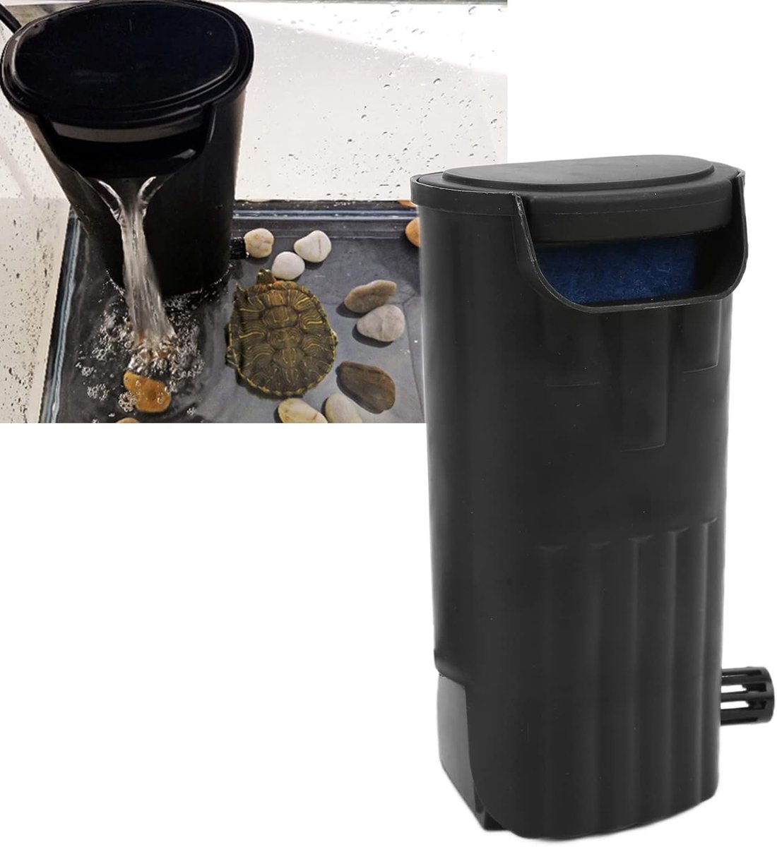 SnelShoppen - Aquarium Filter voor Turtles - Low Water Level Filter - Energiezuinige Waterpomp - Binnenfilter voor Kleine Aquariums - Geschikt voor Tu