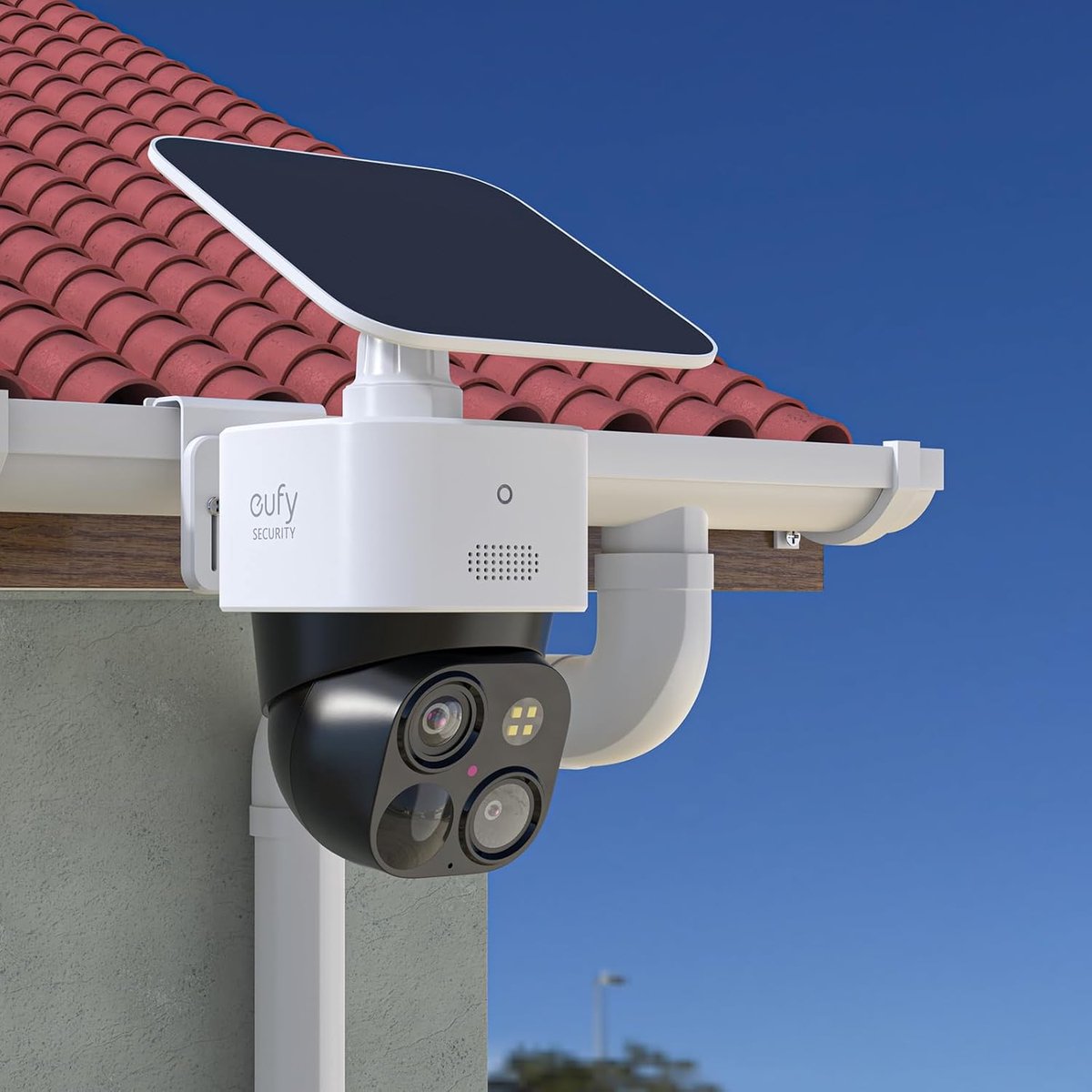 SnelShoppen - Camera Houder voor Eufy SoloCam S340/E30/E42/4G LTE Cam S330, Verstelbare Weerbestendige Goot Houder, Wandbevestiging, Accessoire voor B