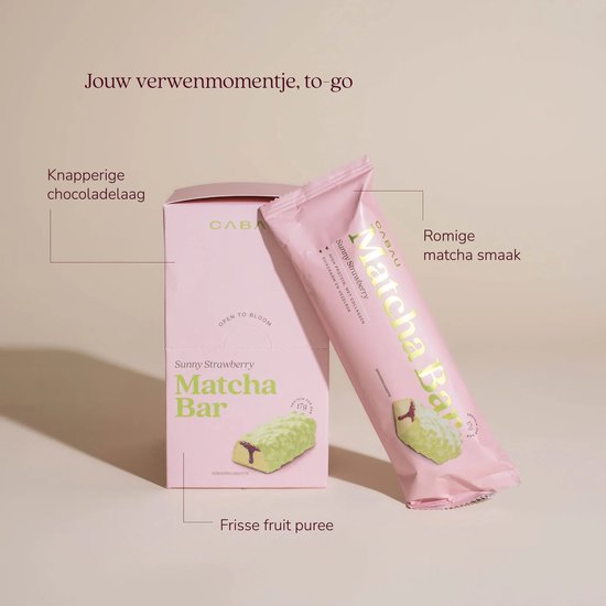 Cabau - Matcha Protein Bars - Eiwitreep - Tropical Mango - 7 Stuks - 17g Proteïne per Reep - Collageen, Vezelrijk & Suikerarm van Cabau — afbeelding 2