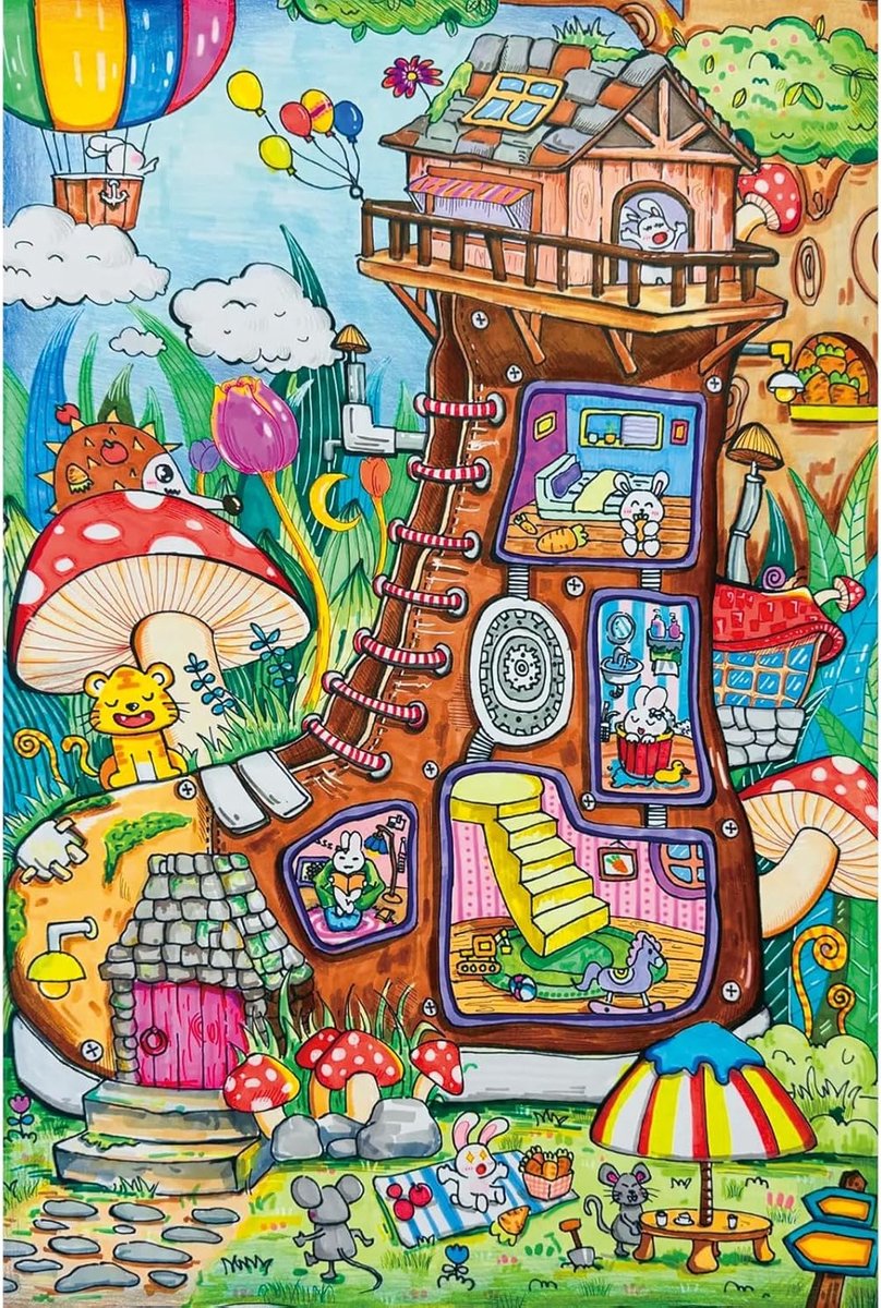 100-delige Puzzel voor Kinderen - Interactief Speelgoed met Schoenen en Fantasie Thema, Perfect Cadeau voor Creatieve Ontwikkeling