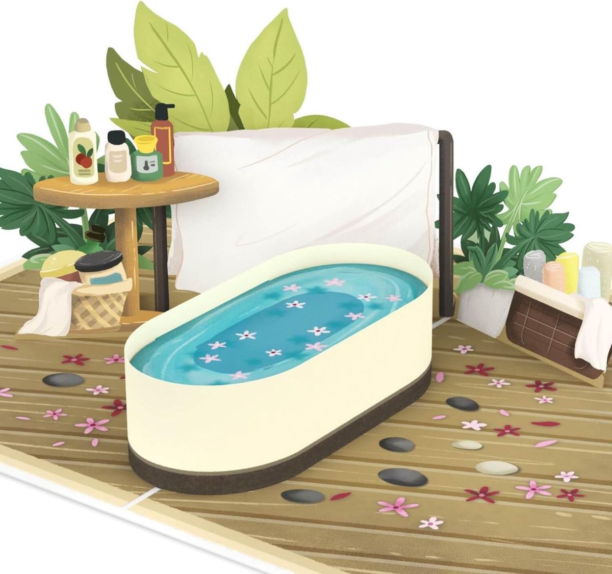 SnelShoppen - Papercrush Pop-up Card Wellness Gift Card - 3D Voucher voor Sauna & Spa - Cadeau voor Massage & Schoonheidbehandeling - Geldcadeau voor