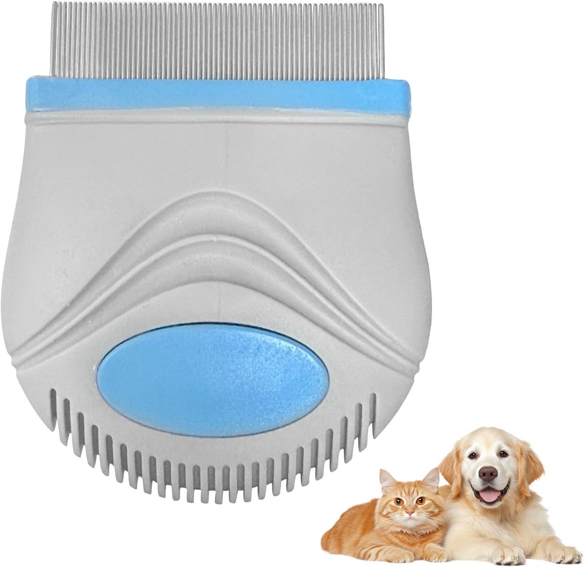 SnelShoppen - Tear Stain Kam voor Honden, Zachte Ronde Kop, Fijne Tanden, Roestvrij Staal, Dierenkam voor Gevoelige Gezichtshuid, Huisdierenverzorging