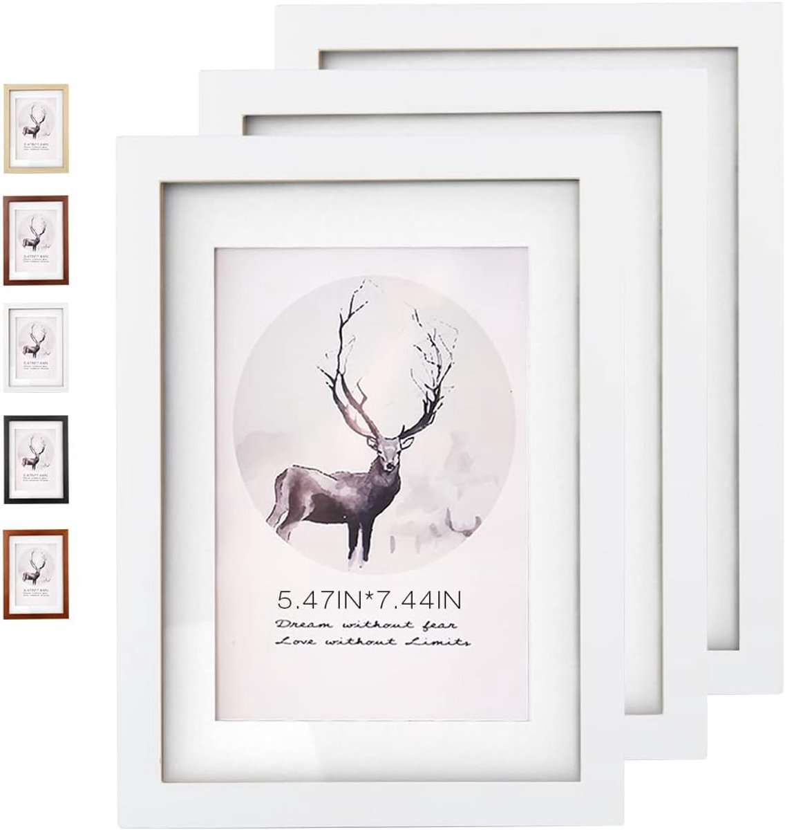 Set van 3 Houten Fotolijsten A4 met Acrylglas voor Slaapkamer en Woonkamer