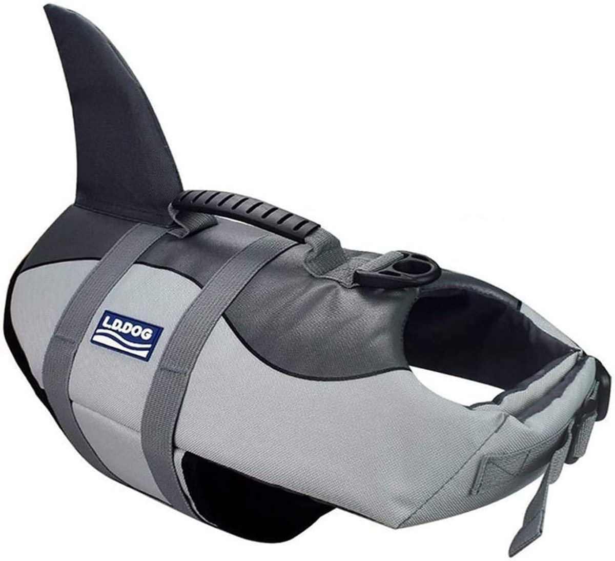 SnelShoppen - Aokay Hondenzwemplaatje - Veiligheidsvest voor Honden - Grijs - Maat L - Ideaal voor Badderen, Vissen, Zeilen en Watersport