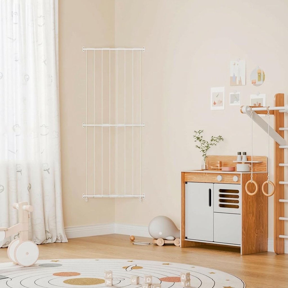 SnelShoppen - Grijpers voor Knuffels - Hoek Speelgoedopslag Organizer - Verstelbare Hoogte Knuffel Organizer - Witte Opbergoplossing voor Kinderkamer