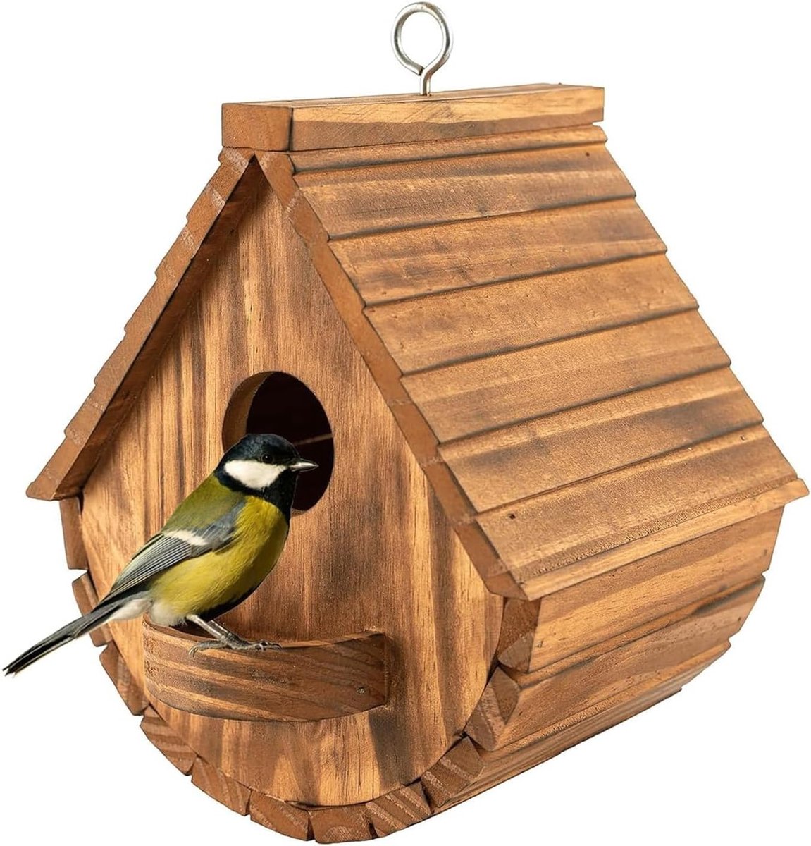 Houten Vogelhuisje voor Wilde Vogels, Geschikt voor Buiten, Weerbestendig en Duurzaam, Perfect voor Hangend Gebruik