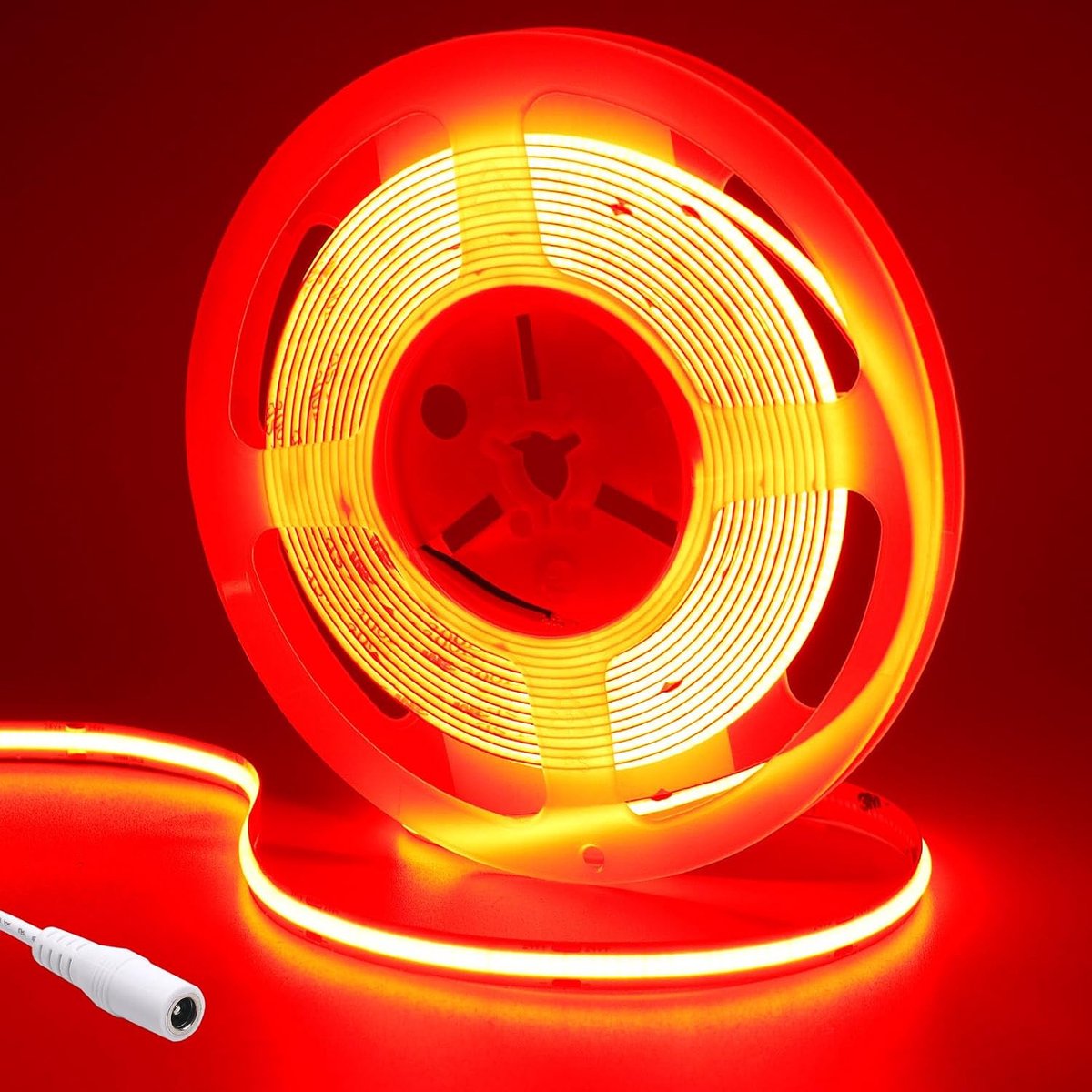 SnelShoppen - 24V COB LED Strip Rood 5M 480 LED/M Flexibel Zelfklevend IP20 Niet Waterproof Perfect voor KTV Bar Decoratie en DIY Projecten