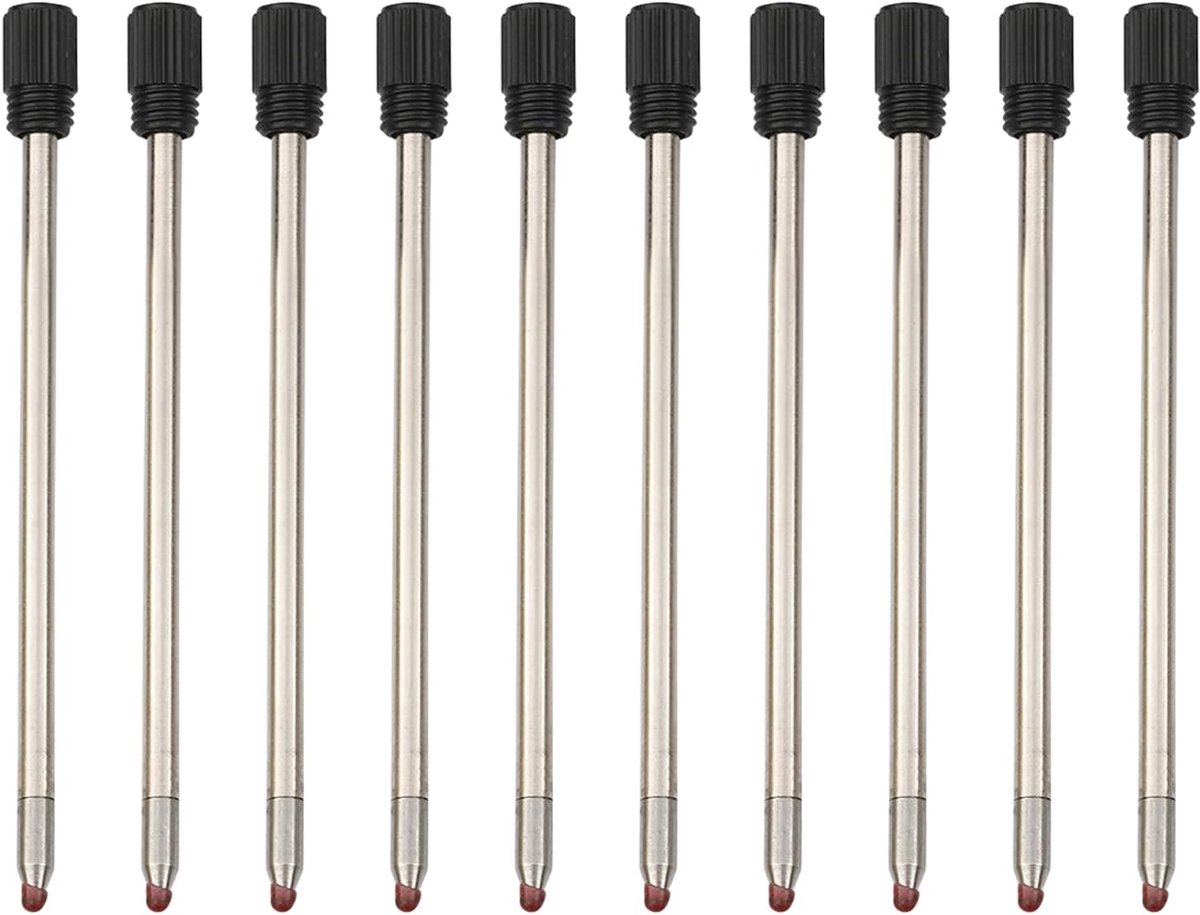 SnelShoppen - 10 Stuks Metalen Pen Navullingen voor Ballpointpennen, Zwarte Balpen Navullingen met 0.5mm Medium Punt, Lengte 7cm - Perfect voor Thuis