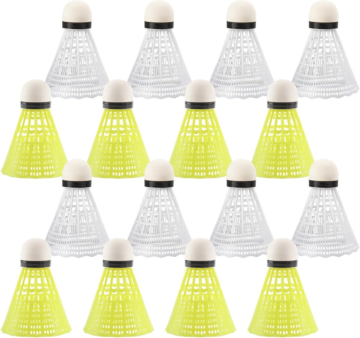 16 Stuks Duurzame Nylon Veerballen voor Badminton - Ideaal voor Indoor en Outdoor Training, Vrije Tijd en Beginners