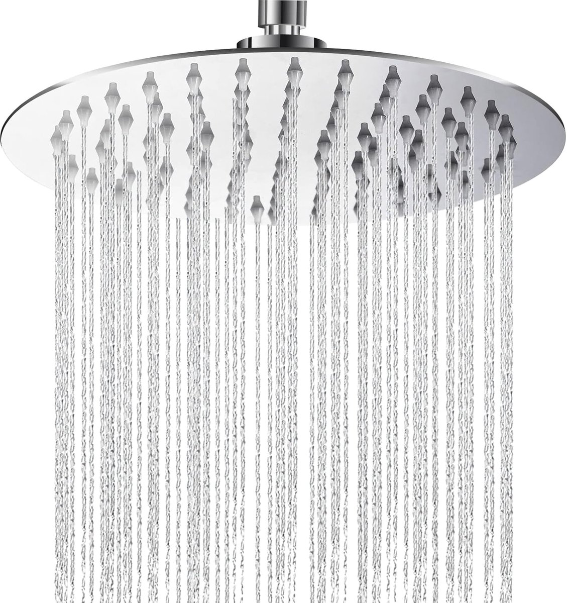 SnelShoppen - Douchekop Regendouche 8 Inch - 304 Roestvrij Staal - Ultra Plat Design - Hoge Druk - Zelfreinigende Siliconen Noppen - Antikalk Hoofddou