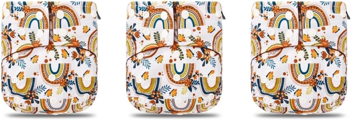 SnelShoppen - Set van 3 wasbare stoffen luiers - verstelbaar 3-15 kg - herbruikbare zwemluier voor baby's - Oeko-Tex gecertificeerd - ideaal voor dage