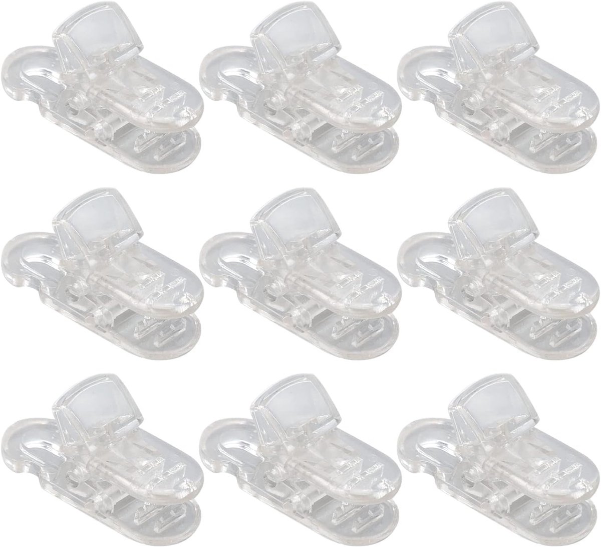 SnelShoppen - Hearing Aid Lanyard Clip 20pcs Transparant Perforeerde Antiverlies Oordop Houder voor Oordop Clip Houder