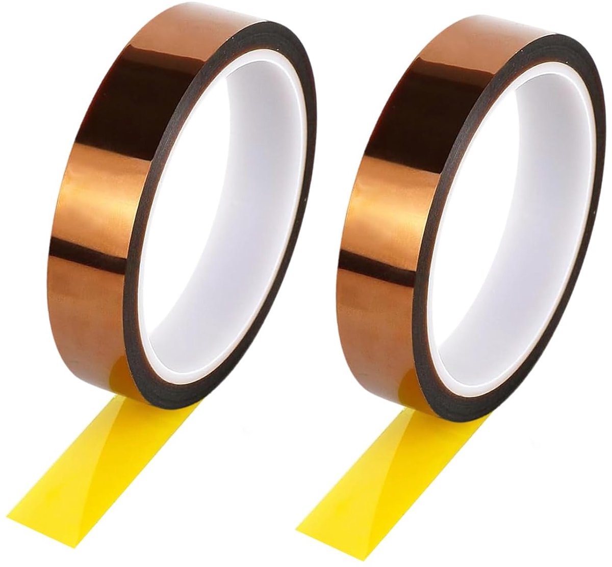 SnelShoppen - 2 Rollen Hittebestendige Tape 20mm x 33m Kapton Tape - Polyimide Hoge Temperatuur Tape voor 3D Printers, Solderen, Sublimatie en Elektro